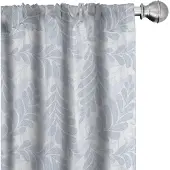 Abakuhaus Gordijnset – 2x75x225 cm – Microvezel – bladmotief – hemelsblauw-wit