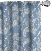 Abakuhaus – Blauw-witte gordijnen 2-delige set 150x175 cm – microvezel