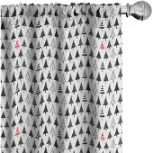 Abakuhaus – 2x Voorhang Driehoekige Dennenbomen – 75x245 cm – Microvezel – Halfschaduw