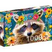 Enjoy Puzzle Floral Raccoon Puzzel (1000 stukjes)