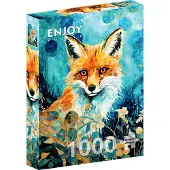 Enjoy Puzzle Red Fox on Blue Puzzel (1000 stukjes)