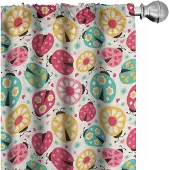 Abakuhaus Lieveheersbeestjes gordijnen – 2x75x225 cm – Microvezel, Veelkleurig