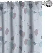 Abakuhaus Gordijnen – 2-delige set microvezel 75x225 cm – Gedroogde rozen blauw