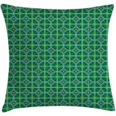 Abakuhaus Geometrische Kussenhoes – Diagonale Vierkanten – 40x40 cm – Zeegroen
