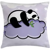 Abakuhaus – dierenkussenhoes Panda op wolk – Tweezijdig bedrukt, rits, 40x40 cm
