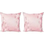 Abakuhaus – Natuur Kussenhoes Set – 2x45 cm – Tweezijdig bedrukt, Roze