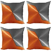 Abakuhaus Kussenhoezen Set van 4 – 40x40 cm – Digitaal bedrukt Oranje/Grijs