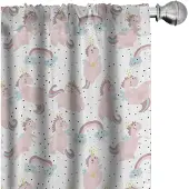 Abakuhaus Fantasiewereld – Gordijnen – Regenbogen & Eenhoorns – 2x75x175 cm