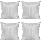 Abakuhaus Kussenhoezen – 4x 40x40 cm – Chevron Grijs/Wit – Dubbelzijdig