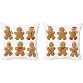 Abakuhaus Peperkoekmannetje – kussenhoes 40x40 cm – dubbelzijdig – 2-pack