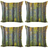 Abakuhaus Fallen Kussenhoes Set – 4x40x40 cm – Dubbelzijdig bedrukt – Grijs Geel