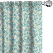 Abakuhaus Bloemengordijnen – 2x75x245 cm – Mandelgroen/Blassgeel