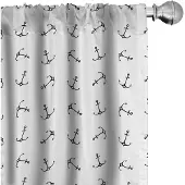 Abakuhaus Anker gordijnen – 2x75x225 cm – microvezel – zwart-wit
