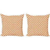 Abakuhaus Kussenhoes Set 50x50 cm – Dubbelzijdig bedrukt – Oranje & Ivoor