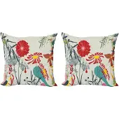 Abakuhaus Bloemenkussensloopset (2 stuks), Paardenbloem Tuin Botanisch, 50 cm, Meerkleurig