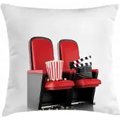 Abakuhaus Bioscoopkussenhoes – 60x60 cm – 3D-theaterstoelen – Bedrukt aan beide zijden