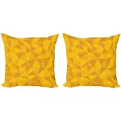 Abakuhaus Kussenhoes Set 2×40x40 – Dubbelzijdig Digitaaldruk – Geel Oranje