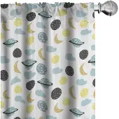 Abakuhaus maan gordijnen – 2x75x225 cm – microvezel – roedezak