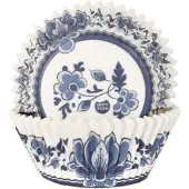 House of Marie Cupcake Vormpjes - Delfts Blauw - pk/48 - Baking Cups voor Muffins en Cupcakes