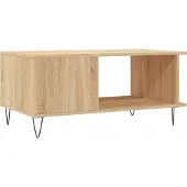 vidaXL Salontafel 90x50x40 cm bewerkt hout sonoma eikenkleurig