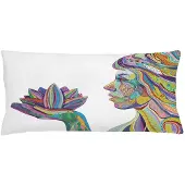 Abakuhaus Boho Kussenhoes – 90x40 cm – Geel/Aqua, dubbelzijdig, rits