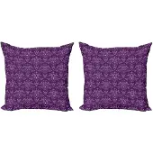 Abakuhaus Aubergine – Kussenhoes Set 2x40x40 cm – Dubbelzijdig Digitaaldruk – Paars