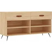 vidaXL Schoenenbank 102x35x55 cm bewerkt hout sonoma eikenkleurig