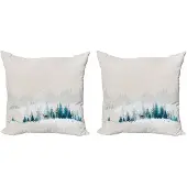 Abakuhaus Kussenhoes Set – 2x40x40 cm – Dubbelzijdig Digitaalprint – Wit/Blauw