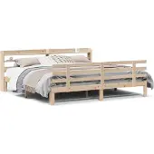 vidaXL Bedframe met hoofdbord massief grenenhout 180x200 cm
