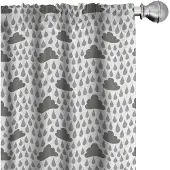 Abakuhaus — Grijs-Wit Voorhangen 2x75x225 cm – Microfaser