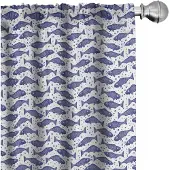 Abakuhaus Nautische Gordijnen – 2x75x225 cm – microvezel – violet/blauw