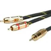 Roline GOLD audio aansluitkabel 3,5 mm stereo - 2x tulp, M/M, 5 m