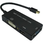 Value Mini DisplayPort 1.2 naar HDMI, DVI en VGA adapter / zwart - 0,15 meter