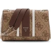 GUESS Noelle II Cnvrtble Xbody Flap latte logo/brown schoudertas dames