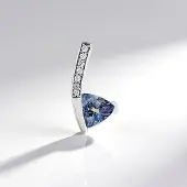 Cavill - Zilveren Hanger - 925 Zilver Geplatineerd - 0,52 ct Onverhitte Tanzaniet Trilliant - 0,06 ct Cambodjaanse Zirkonia