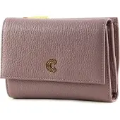 Coccinelle Leren Portemonnee Myrine Wallet Grained Leather Anemone Oud roze