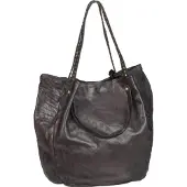 Campomaggi Leren Shopper Schoudertas Large Shopping Bag Grigio Antraciet