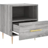 vidaXL Nachtkastje 40x35x47,5 cm bewerkt hout grijs sonoma eikenkleur