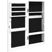 vidaXL Sieradenkast met spiegel wandgemonteerd 30x8,5x67 cm wit