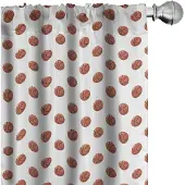 Abakuhaus Basketbalgordijnen – 2x75x225 cm – Microfaser – Halfdonker – Kaneel/Zwart/Wit