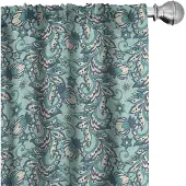 Abakuhaus Bloemen gordijnen – Oosterse Bloemen – 2x75x175 cm – Lichtblauw