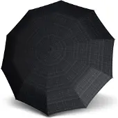 Knirps Paraplu Knirps Geruit Zwart Grijs met houten handvat - T771 - Dsn 111 cm - Lengte 90 cm - Knirps