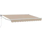 vidaXL Uitschuifbare luifel Beige 2,5 x 2 m Polyester en Metaal