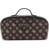 GUESS toilettas Wilder Cosmetic Travel Bag Brown donkerbruin