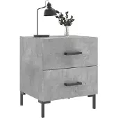 vidaXL Nachtkastje 40x35x47,5 cm bewerkt hout betongrijs