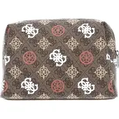 GUESS Large Top Zip Dames Beautycase - Brown Multi