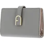 Furla Leren Portemonnee Flow Compact Wallet Cenere Lichtgrijs