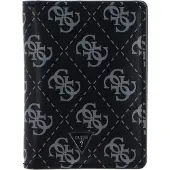 GUESS Leren Kaarthoes Mito Card Holder Dark Black Zwart