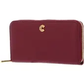 Coccinelle Leren Portemonnee Myrine Zip Around Wallet Garnet Red Wijnrood