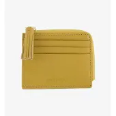 Coccinelle Leren Kaarthoes Tassel Credit Card Holder Citronella Mosterdgeel